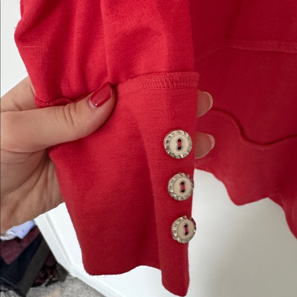 Soft Surroundings Vibrant Red/Coral Off the Shoulder Top - Size XS - Picture 3 of 6
